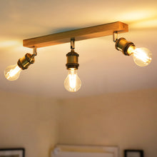 Load image into Gallery viewer, ANWIO Retro Ceiling Light Fitting,3 Way Spot Light Ceiling,Bedroom Lights Ceilings with E27,Adjustable Golden Ceiling Lighting,Kitchen Lights Ceiling,Spotlight Bar Lighting(NO Bulb)
