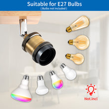 Load image into Gallery viewer, ANWIO Retro Ceiling Light Fitting,3 Way Spot Light Ceiling,Bedroom Lights Ceilings with E27,Adjustable Golden Ceiling Lighting,Kitchen Lights Ceiling,Spotlight Bar Lighting(NO Bulb)