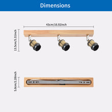 Load image into Gallery viewer, ANWIO Retro Ceiling Light Fitting,3 Way Spot Light Ceiling,Bedroom Lights Ceilings with E27,Adjustable Golden Ceiling Lighting,Kitchen Lights Ceiling,Spotlight Bar Lighting(NO Bulb)