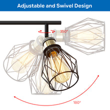 将图片加载到图库查看器,ANWIO Luminaire Plafonnier LED, 4 Spots de Plafond Orientable, E27 Rampe Spot LED Mural, Plafonnier Cuisine, Chambre, Couloir, Salon (Sans Ampoules)