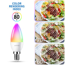 将图片加载到图库查看器,ANWIO Lampadina Alexa, Lampadina Smart,5W Equivalenti a 40W,470Lm,C37,Lampada Smart Wifi E14 con Telecomando Compatibile con Alexa, Echo and Google Assistant, RGB Intelligente Dimmerabile,2 Pcs
