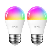 Load image into Gallery viewer, ANWIO Lampadina LED Smart Wifi G45 E27 5W 470LM Pacco da 2 Unità