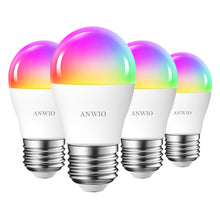 Load image into Gallery viewer, ANWIO Lampadina LED Smart Wifi G45 E27 5W 470LM Pacco da 4 Unità