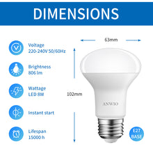 Load image into Gallery viewer, ANWIO Plastik LED Lampen R63