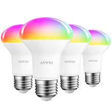 Load image into Gallery viewer, ANWIO Lampadine Riflettore Smart Wifi E27 8.5W 806LM Pacco da 4 Unità