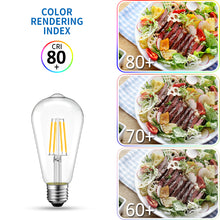 Load image into Gallery viewer, ANWIO Lampadine Filamento LED Attacco E27 ST64 4W 470LM 2700K Pacco da 6 Unità