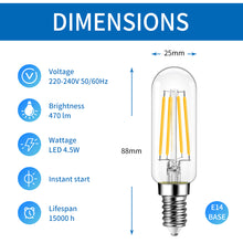 Load image into Gallery viewer, ANWIO Lampadine LED Filamento Attacco E14 T25 4.5W 470LM 2700 Pacco da 6 Unità