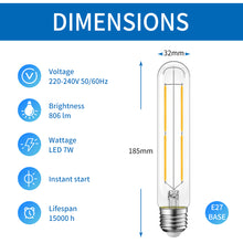 Load image into Gallery viewer, ANWIO Lampadine LED Filamento Attacco E27 T32 7W 806LM 2700K Pacco da 4 Pezzi