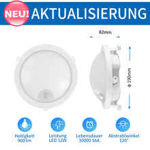 Load image into Gallery viewer, ANWIO LED Deckenleuchte mit Bewegungsmelder 12W, Weiß