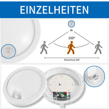 Load image into Gallery viewer, ANWIO LED Deckenleuchte mit Bewegungsmelder 12W, Weiß
