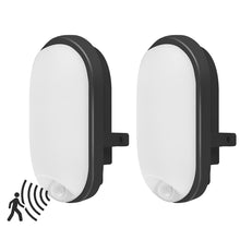 Load image into Gallery viewer, ANWIO Plafoniera Nera LED con Sensore di Movimento IP54 4000K 12W 900LM Pacco da 2 Unità