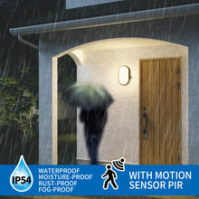 Load image into Gallery viewer, ANWIO Plafoniera Nera LED con Sensore di Movimento IP54 4000K 12W 900LM Pacco da 2 Unità