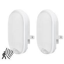 Load image into Gallery viewer, ANWIO Applique Bianca LED Ovale con Sensore di Movimento 12W 900LM 4000K IP54 Pacco da 2 Unità