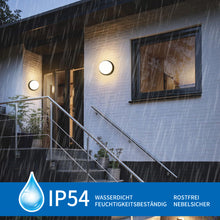 Load image into Gallery viewer, LED Außenbeleuchtung Rund von Wänden 13W, Schwarz