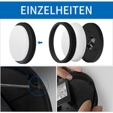 Load image into Gallery viewer, LED Außenbeleuchtung Rund von Wänden 13W, Schwarz
