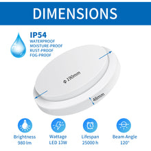 Load image into Gallery viewer, LED Außenbeleuchtung Rund von Wänden 13W, Weiß