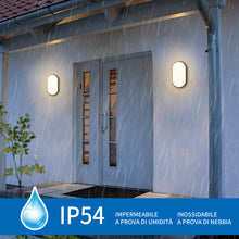 Load image into Gallery viewer, ANWIO Plafoniera LED Impermeabile Ovale per Esterni 14W 980LM 4000K IP54 Pacco da 2 Unità