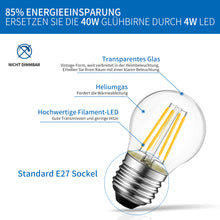 Load image into Gallery viewer, ANWIO E27 Filament LED Lampe G45 470Lm