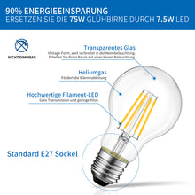 Load image into Gallery viewer, ANWIO E27 Filament LED Glühfaden A60 7.5W