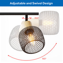 将图片加载到图库查看器，ANWIO Lámpara de Techo 6 Focos Orientables E14, Lampara Cocina Techo, Focos Led Interior Techo Negro, Moderno Plafón LED Para Interiores Giratorio para Dormitorio Cocina Pasillo Comedor,Sin Bombilla [Clase de eficiencia energética A]
