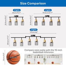 将图片加载到图库查看器，ANWIO Plafonnier LED 6 Spots, E14 Spot de Plafond Orientable, Luminaire Plafonnier Salon avec des Abat-jours en Bois, Chambre, Cuisine (Sans Ampoules)
