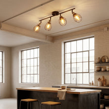 将图片加载到图库查看器，ANWIO Luminaire Plafonnier LED, 4 Spots de Plafond Orientable, E27 Rampe Spot LED Mural, Plafonnier Cuisine, Chambre, Couloir, Salon (Sans Ampoules)
