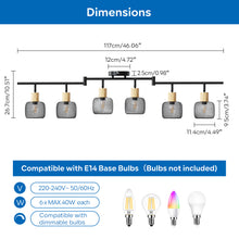 将图片加载到图库查看器，ANWIO Lámpara de Techo 6 Focos Orientables E14, Lampara Cocina Techo, Focos Led Interior Techo Negro, Moderno Plafón LED Para Interiores Giratorio para Dormitorio Cocina Pasillo Comedor,Sin Bombilla [Clase de eficiencia energética A]
