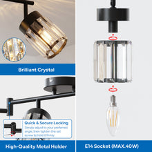 将图片加载到图库查看器，ANWIO Lamparas de Techo de Cristal,Lampara Pasillo Techo Cristal con 1 E14 Base,Lampara Techo Crystal,Lámpara Colgante Moderna para Entrada,Cocina,Comedores,Dormitorio(Sin Bombilla) [Clase de eficiencia energética A]

