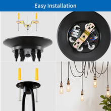 将图片加载到图库查看器，ANWIO Lampadario a Sospensione,Retrò Industriale Lampada Soffitto con 6 Bracci,Creativo DIY Lampada a Ragno Vintage per Soggiorno Camera da Letto,150CM, Nero,E27 [Classe di efficienza energetica A]
