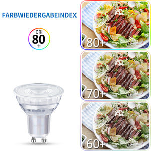 ANWIO GU10 LED-Leuchtmittel Glas