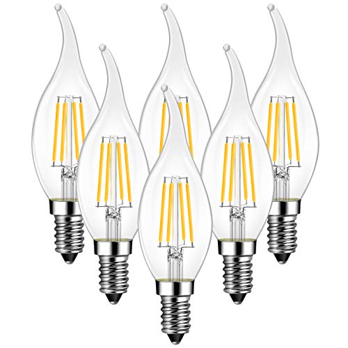 E12 Flame Tip LED Light Bulbs,4.5W B11