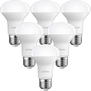 6 Unidades 8W Bombillas Reflectoras E27, R63 LED Casquillo Gordo, Equivalente a 60W, 806Lúmenes, 6500K Blanco Frío, R63 Bombilla LED -ANWIO.