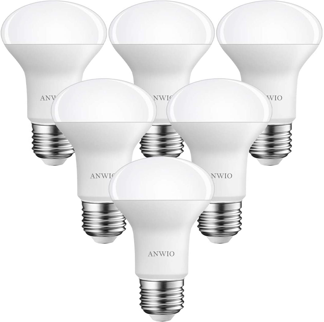 6 Unidades 8W Bombillas Reflectoras E27, R63 LED Casquillo Gordo, Equivalente a 60W, 806Lúmenes, 6500K Blanco Frío, R63 Bombilla LED -ANWIO.