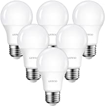 ANWIO E27 LED Light Bulb, 6500K Daylight White, 8W Equal to 60W, 800Lm, Not Dimmable, 6 Pack