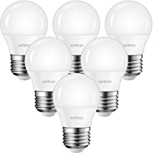 E27 LED Light Bulbs, 6 Pack, ANWIO 470Lm G45 E27 4.5W Equivalent 40W, 6500K Daylight/Cool White, Non-Dimmable LED Light Bulb