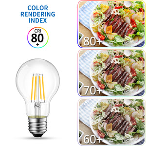 ANWIO Lampadine Filamenti LED Attacco E27 A60 806LM 6.5W 6500K Pacco da 6 Unità