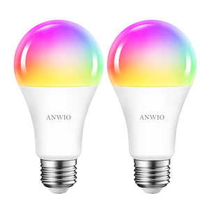 ANWIO Lampadina LED Smart Wifi Attacco E27 12W 1521Lm Pacco da 2 Unità