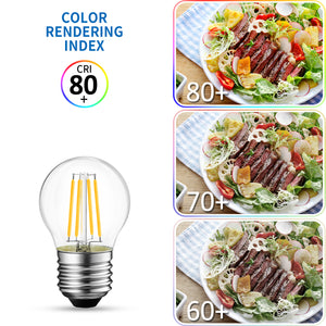 ANWIO Lampadine Filamenti LED Attacco E27 G45 470LM 4W 2700K Pacco da 6 Unità
