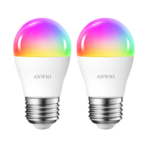 ANWIO Smart WLAN Glühbirne E27 G45 2er Pack