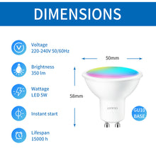 Load image into Gallery viewer, ANWIO Lampadine LED GU10 Smart 5W 350LM Pacco da 6 Unità
