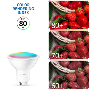 ANWIO Lampadine LED GU10 Smart 5W 350LM Pacco da 6 Unità