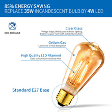 Load image into Gallery viewer, ANWIO Edison Glühbirne ST64 Gold 6.5W
