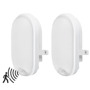 ANWIO LED Wandleuchte mit Bewegungsmelder Weiß 12W 2er Pack