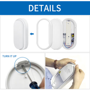 ANWIO 14W LED Ovalleuchte Weiß 1er Pack