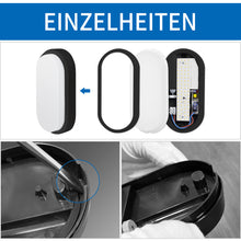 Load image into Gallery viewer, ANWIO 14W LED Ovalleuchte Schwarz 1er Pack
