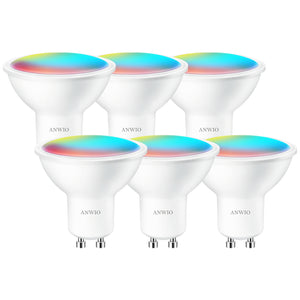 ANWIO Lampadine LED GU10 Smart 5W 350LM Pacco da 6 Unità
